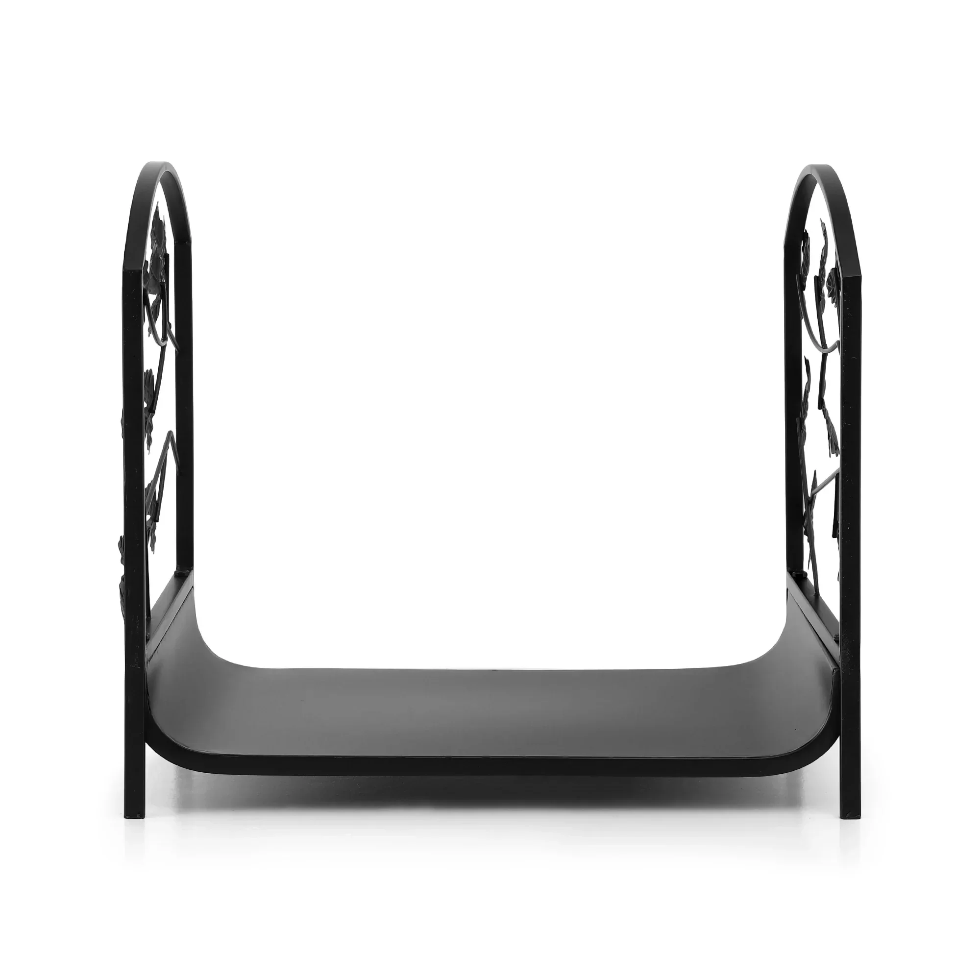 Firewood Rack 48cm Wood Rack Firewood Storage Indoor Outdoor Black - Image 4