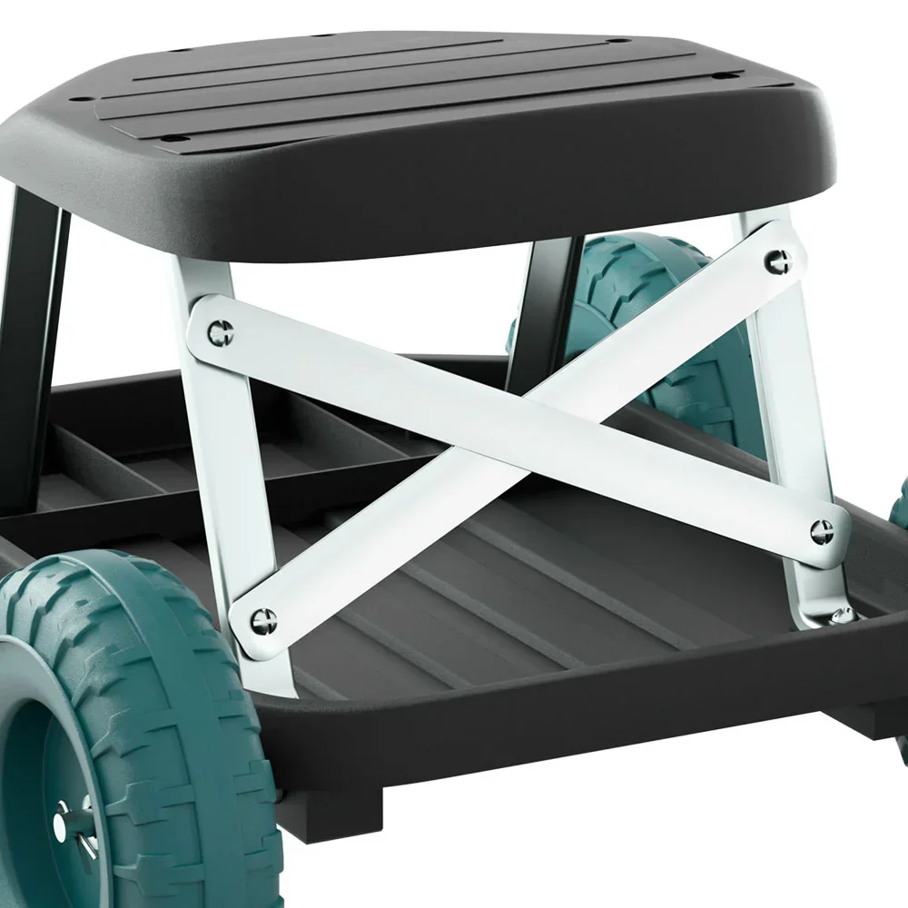 Garden Cart Rolling Stool with Wheels Gardening Helper Seat Farm Yard - Image 4