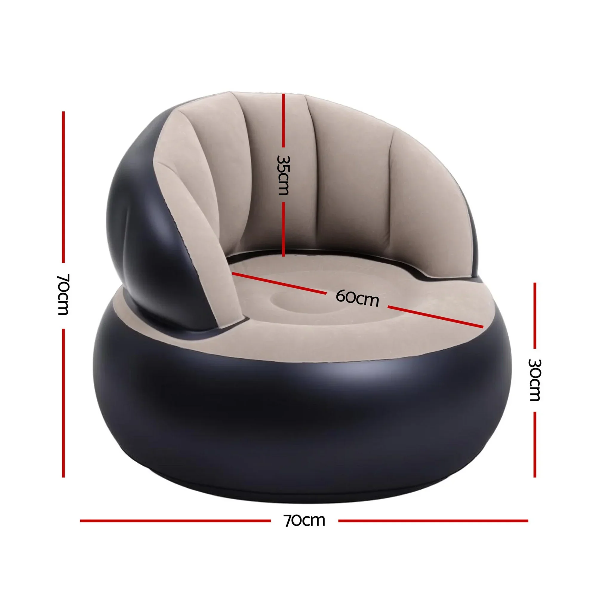 Inflatable Chair Blow Up Folding Air Chairs Sofa for Camping with Pump - Image 6