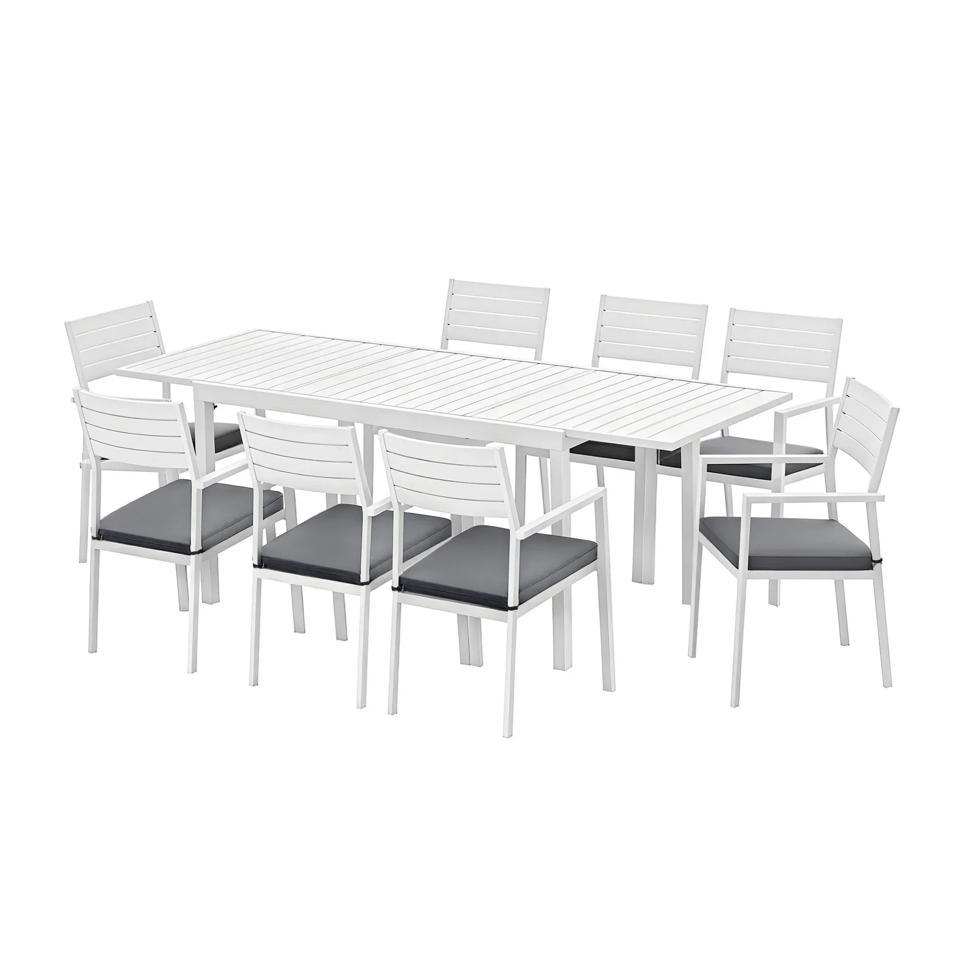 Outdoor Dining Set 9PCS Aluminum Extendable Table Chairs Patio Furniture - Image 8