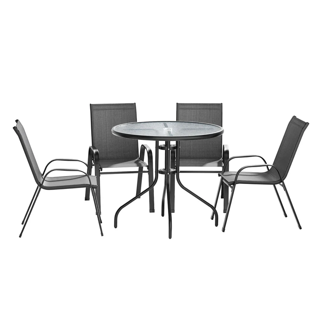 Outdoor Dining Set Table and Chairs Patio Garden Furniture Bistro Set - Image 3