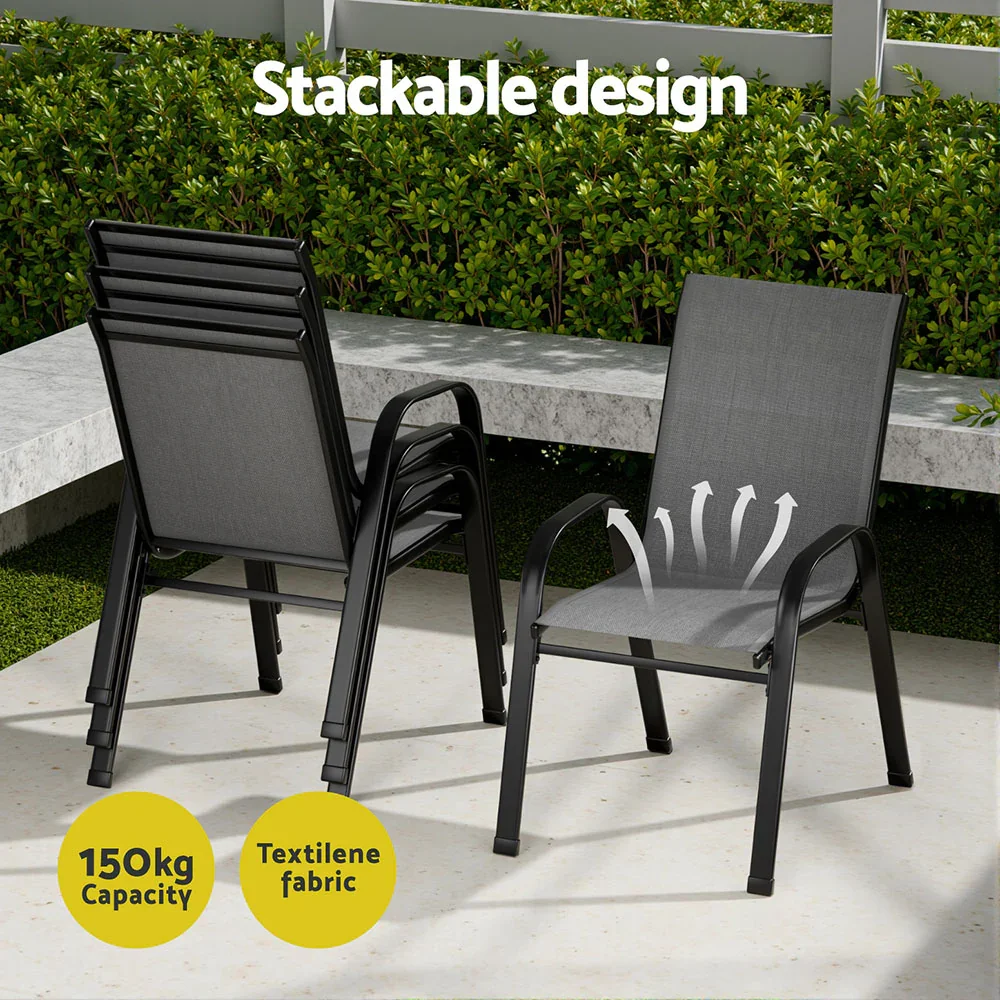Outdoor Dining Set Table and Chairs Patio Garden Furniture Bistro Set - Image 5
