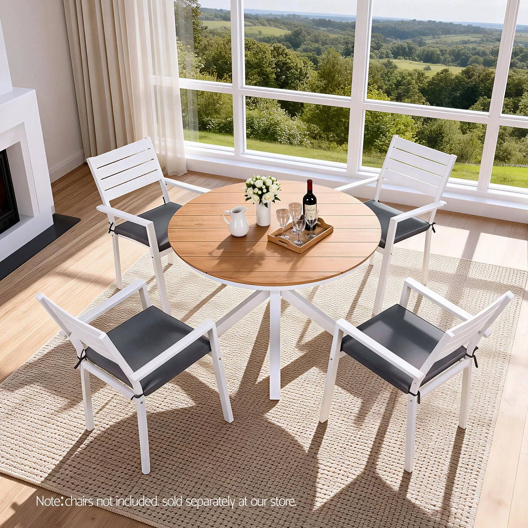 Outdoor Dining Table 108CM Aluminum Frame WPC Top Desk Patio Furniture - Image 6