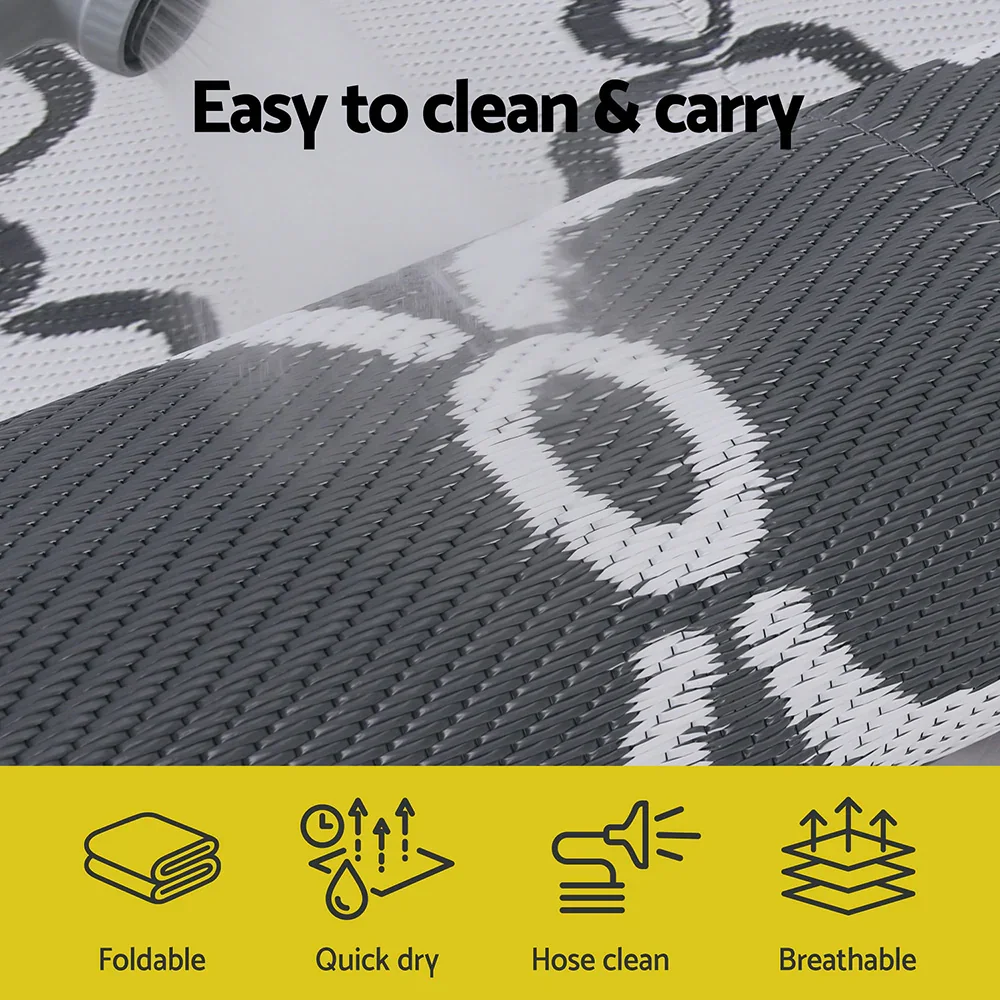 Outdoor Rugs 152x244cm Large Carpet Reversible Area Mat PP Dual-Sided Patio Rug Maroc - Image 6