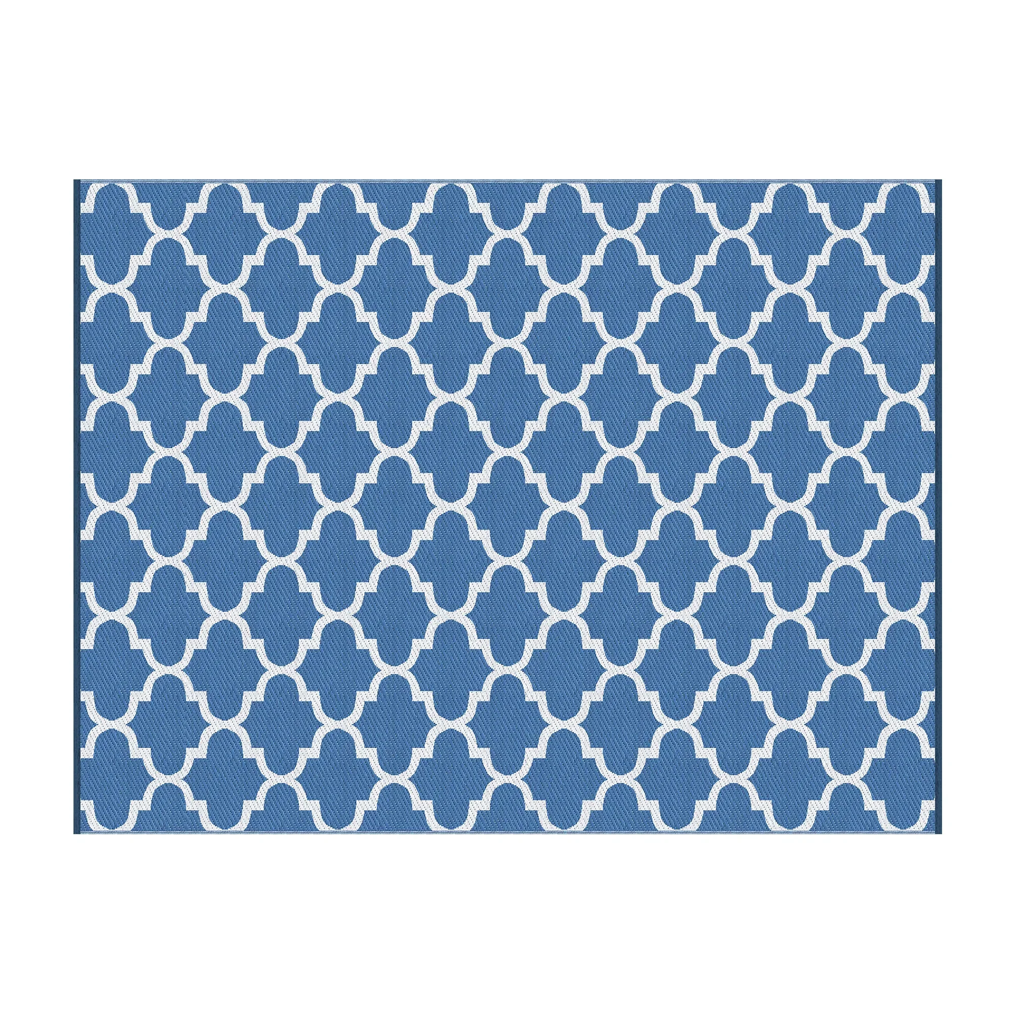 Outdoor Rugs 274x366cm Large Carpet Reversible Area Mat PP Dual-Sided Patio Rug Blue - Image 3