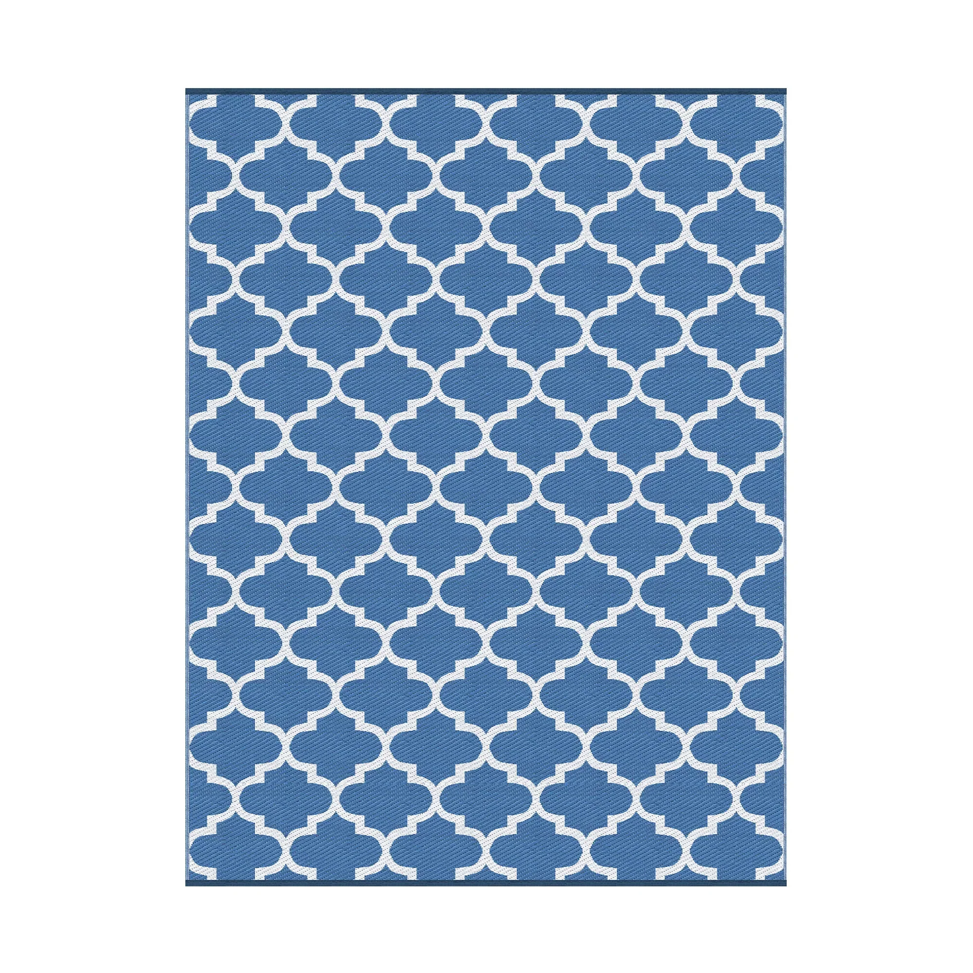Outdoor Rugs 274x366cm Large Carpet Reversible Area Mat PP Dual-Sided Patio Rug Blue - Image 9