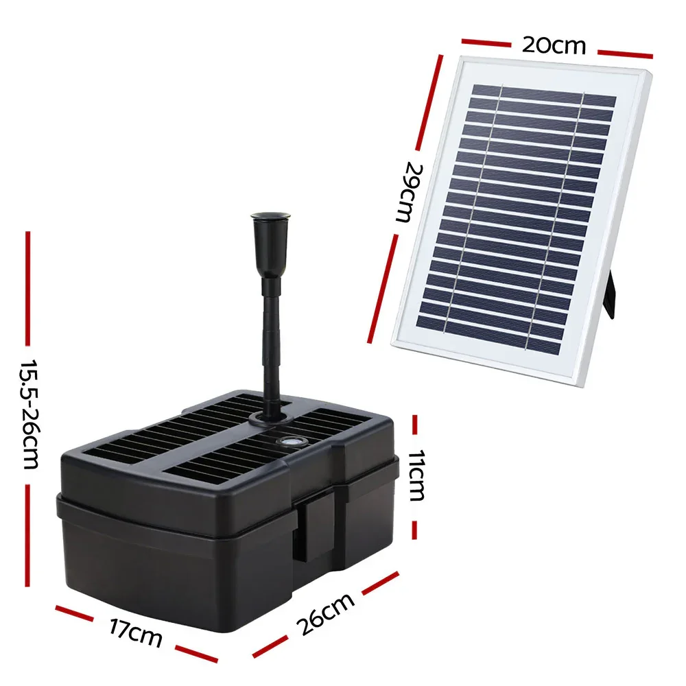 Solar Submersible Water Pond Fountain Pump with Filter Box 4.6FT 470L/H - Image 2