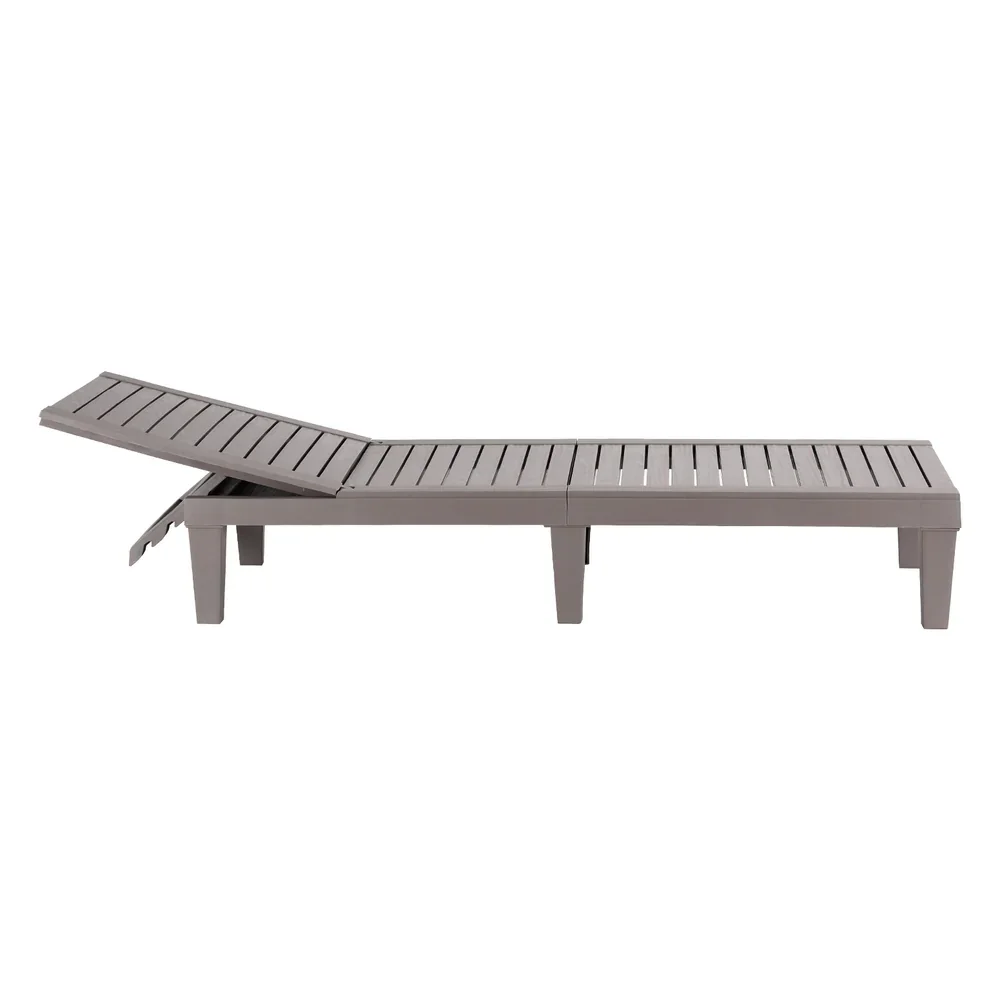 Sun Lounge Adjustable Recliner Patio Outdoor Furniture Lightweight Grey - Image 3