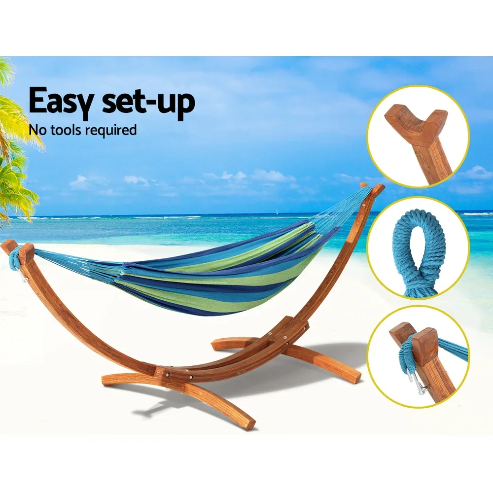 Hammock Bed Outdoor Camping Timber Hammock Wooden Stand - Image 4