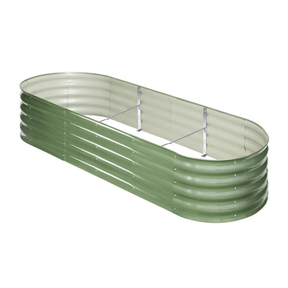 Garden Bed 240x80x42cm Planter Box Raised Container Galvanised Green - Image 7