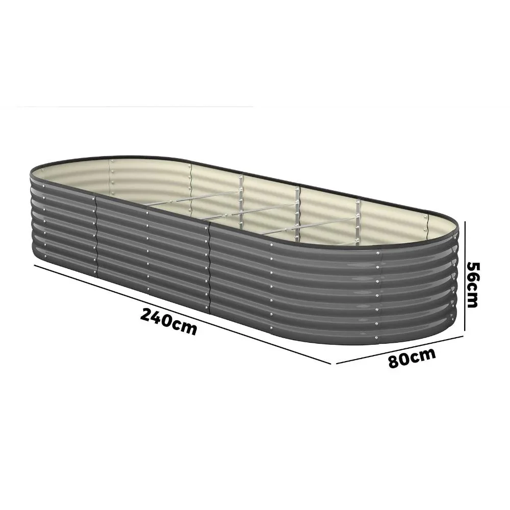 Raised Garden Bed 240X80X56cm Galvanised Steel 3pcs - Image 5