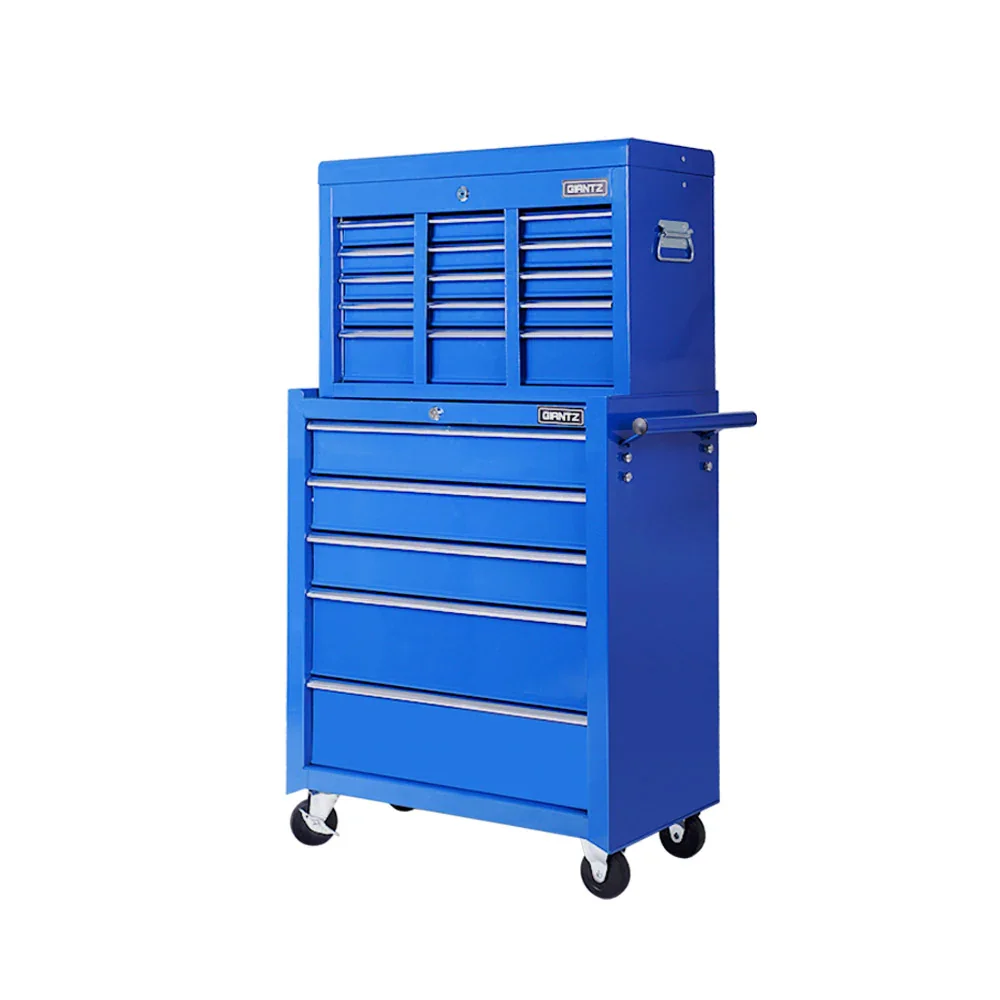 14 Drawer Tool Box Cabinet Chest Mechanic Garage Storage Trolley Blue - Image 4