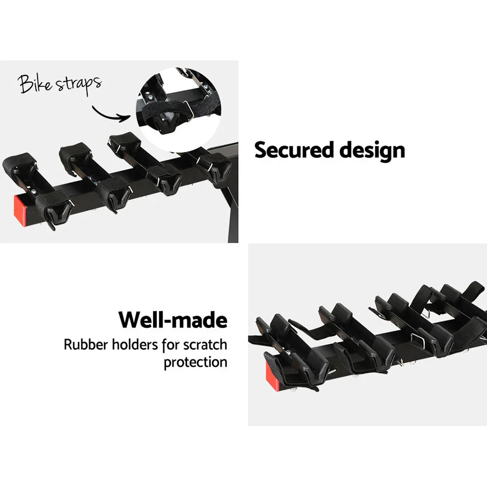 4 Bicycle Bike Carrier Rack Car 2" Hitch Mount Foldable Black, 4 Bicycle Bike Carrier Rack Car 2" Hitch Mount Foldable Black - Image 5