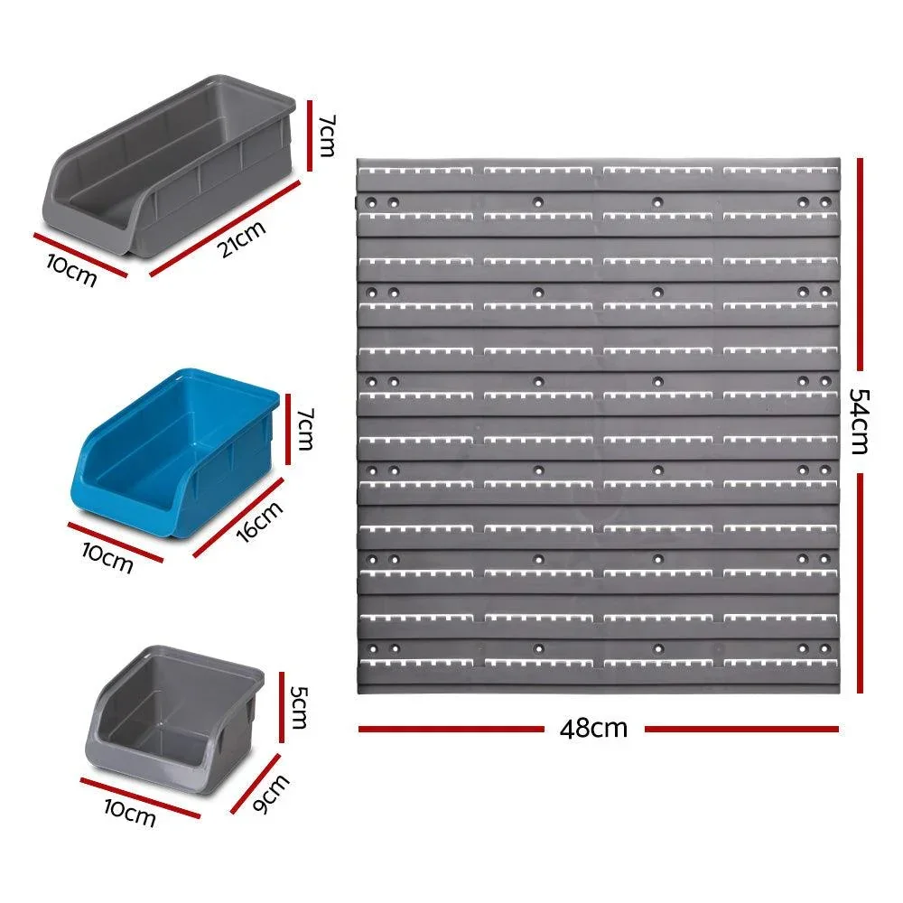 48 Storage Bin Rack Wall Mounted Steel Board - Image 2