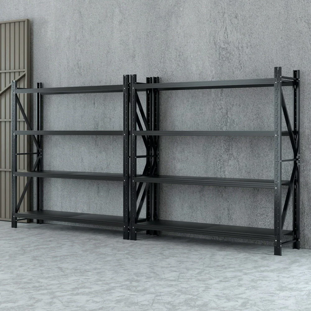 4Mx2M Garage Shelving Warehouse Rack Black - Image 7