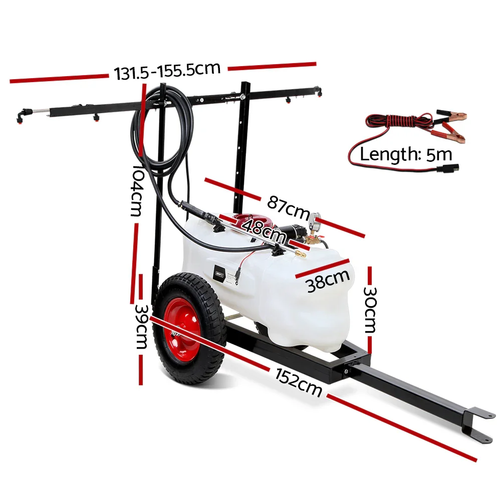 Weed Sprayer 60L Trailer 1.5M Boom Garden Spray - Image 6
