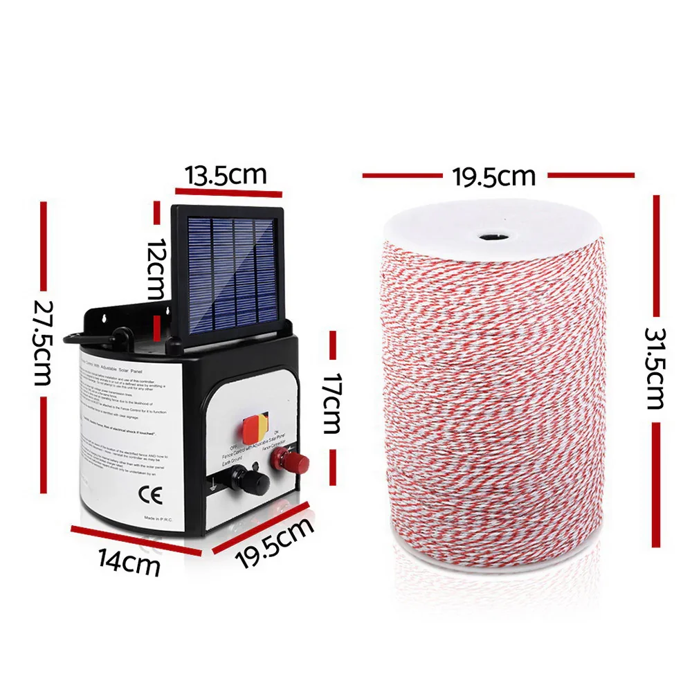 Fence Energiser 8KM Solar Powered Electric 2KM Poly Wire - Image 2