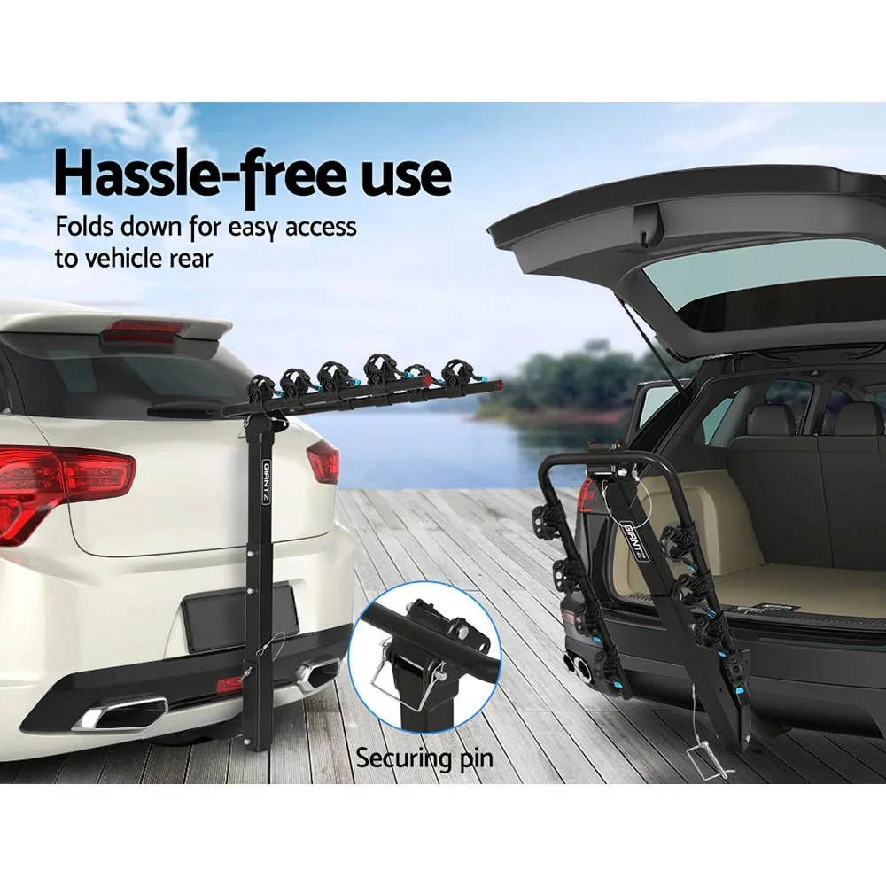 4 Bicycle Carrier Bike Rack Car Rear Hitch Mount 2" Towbar Foldable, 4 Bicycle Carrier Bike Rack Car Rear Hitch Mount 2" Towbar Foldable - Image 3