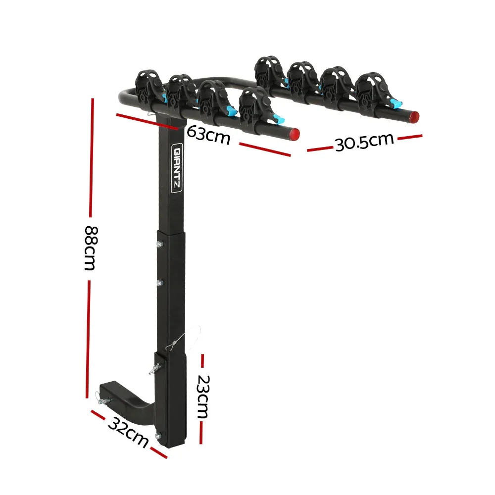 4 Bicycle Carrier Bike Rack Car Rear Hitch Mount 2" Towbar Foldable, 4 Bicycle Carrier Bike Rack Car Rear Hitch Mount 2" Towbar Foldable - Image 5