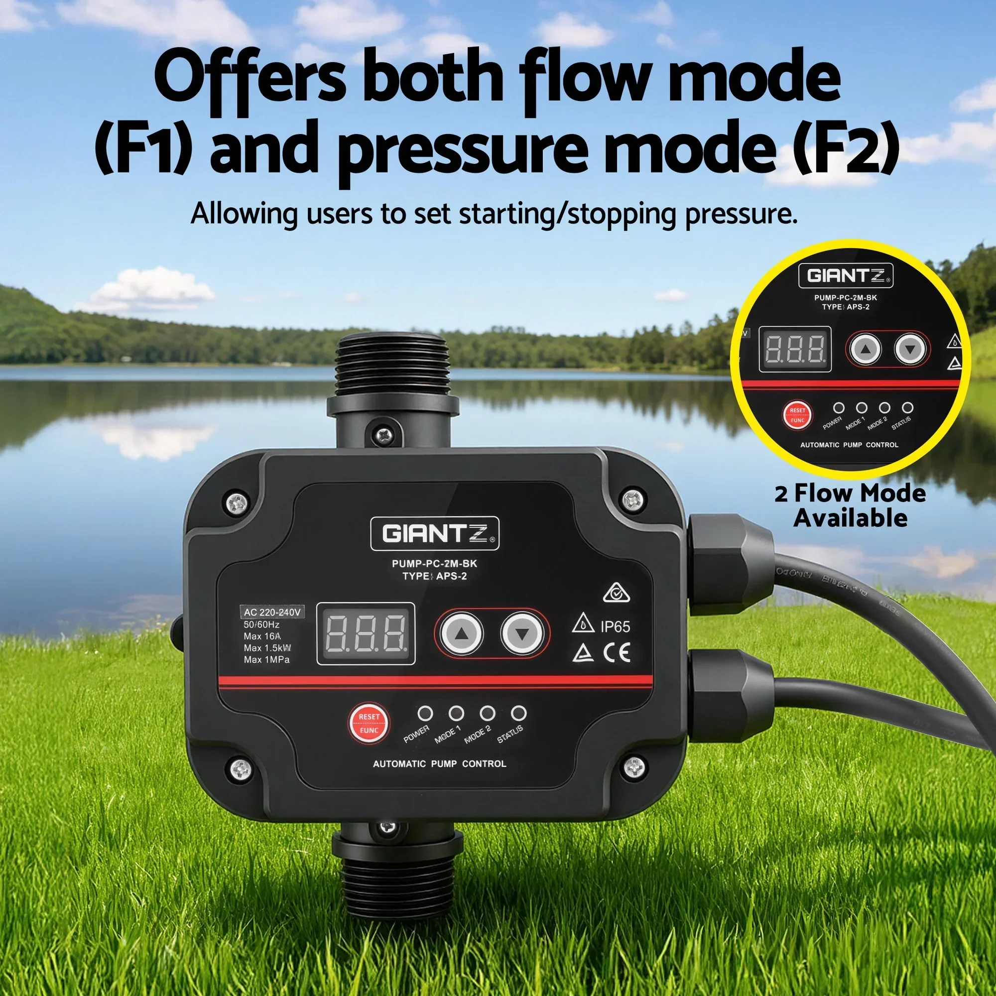 Digital Water Pump Controller 16A 1.5kW Max High Power Pressure Switch Adjustable 10Bar IP65 - Image 6