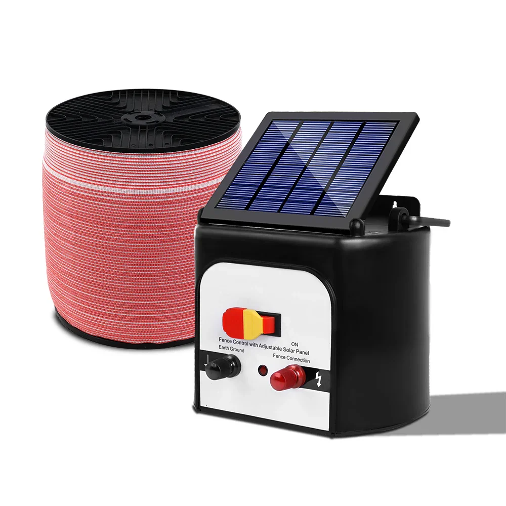 Fence Energiser 8KM Solar Powered Electric 1200M Poly Tape - Image 3