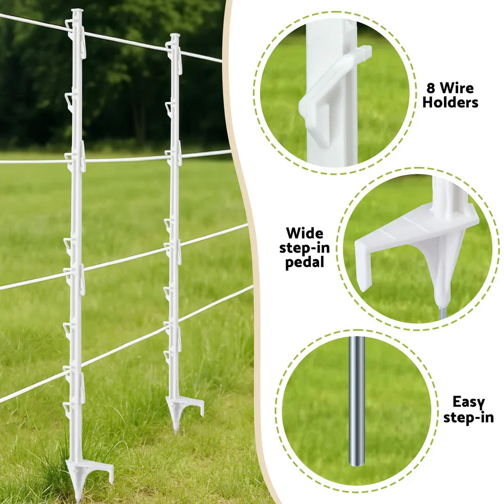Electric Fence Posts 20pcs Electric Fence Poly White - Image 6