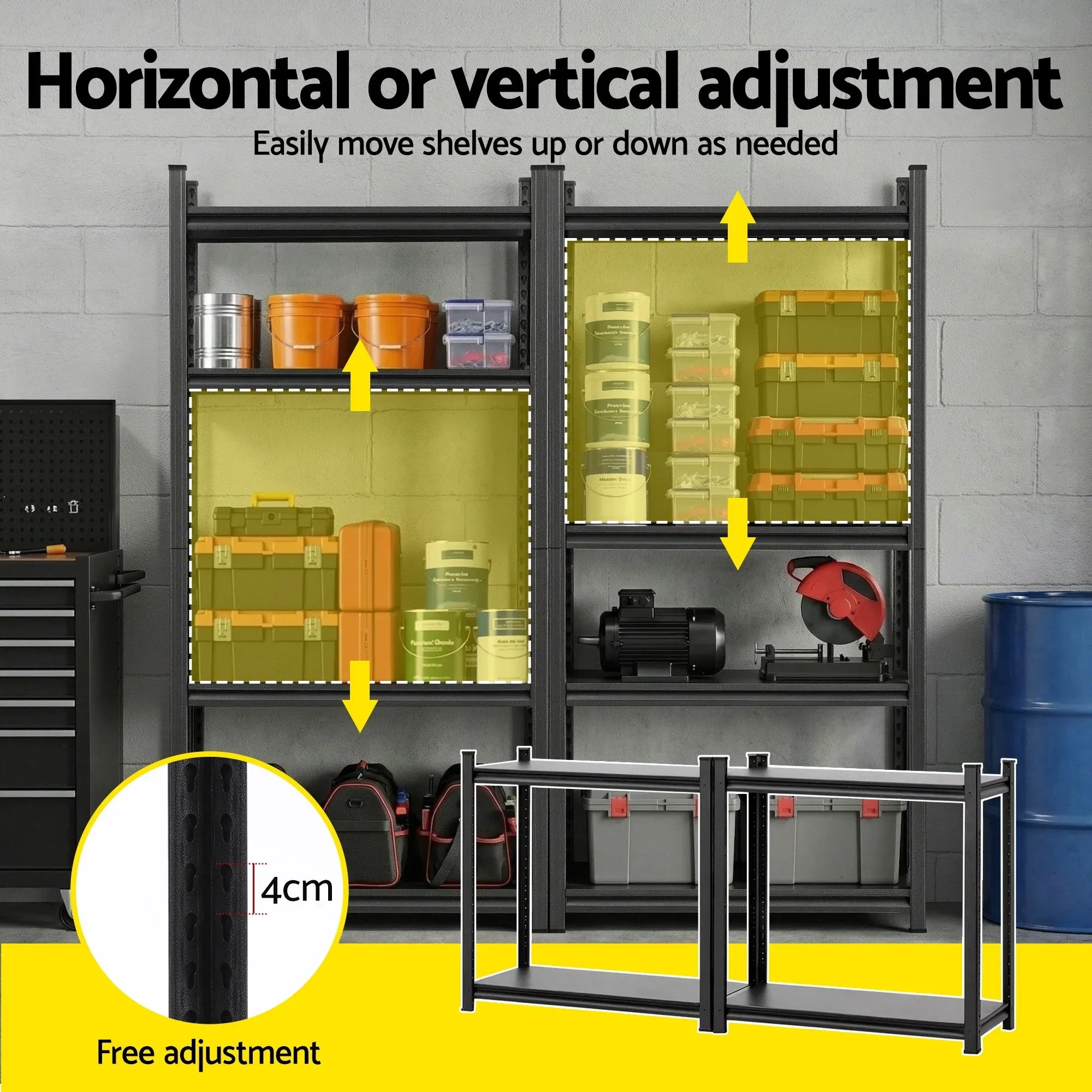 Garage Shelving 1.8X0.9m Warehouse Rack Storage Shelves Workshop Racks Steel - Image 5
