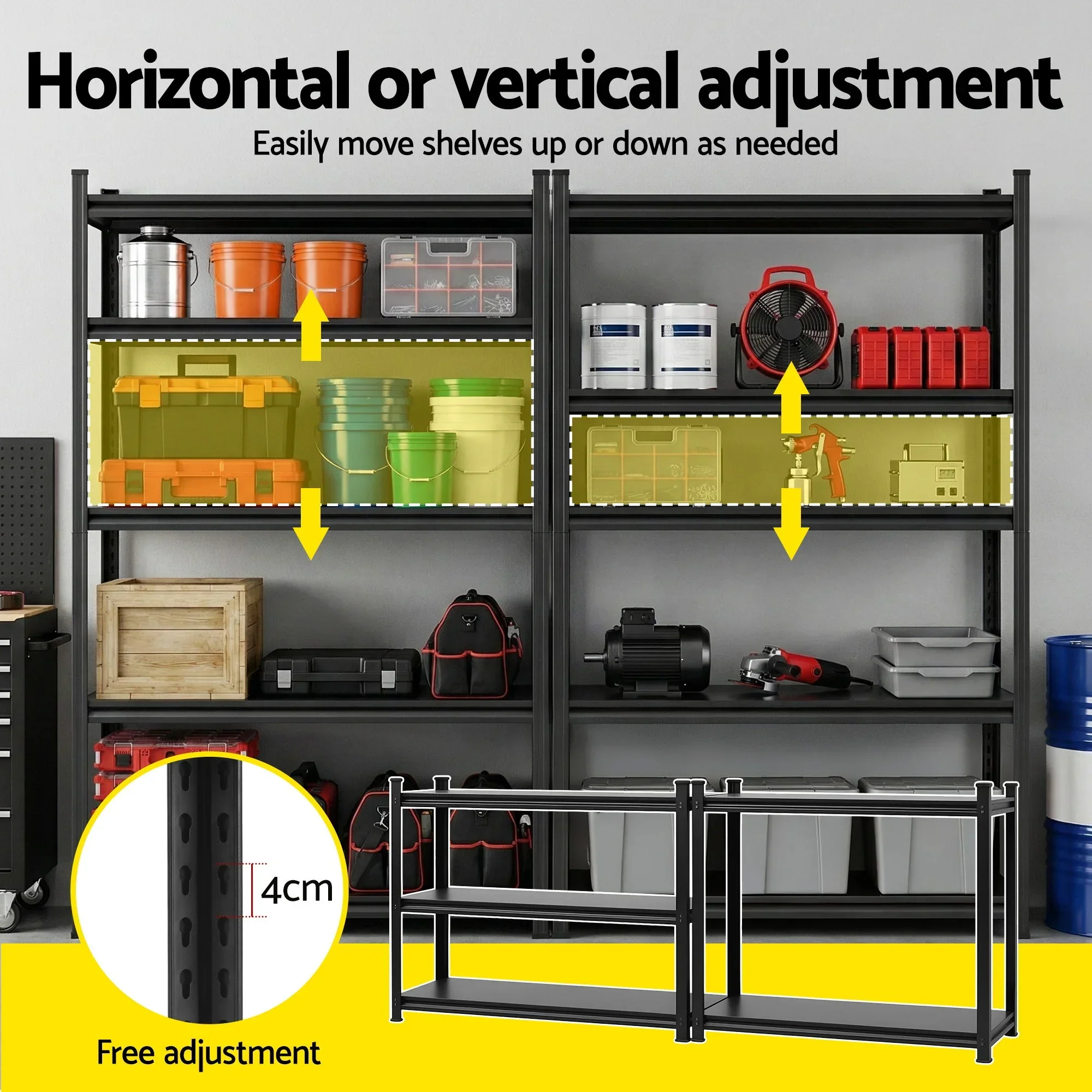 Garage Shelving 1.8X1.2m Warehouse Rack Storage Shelves Workshop Racks Steel - Image 5
