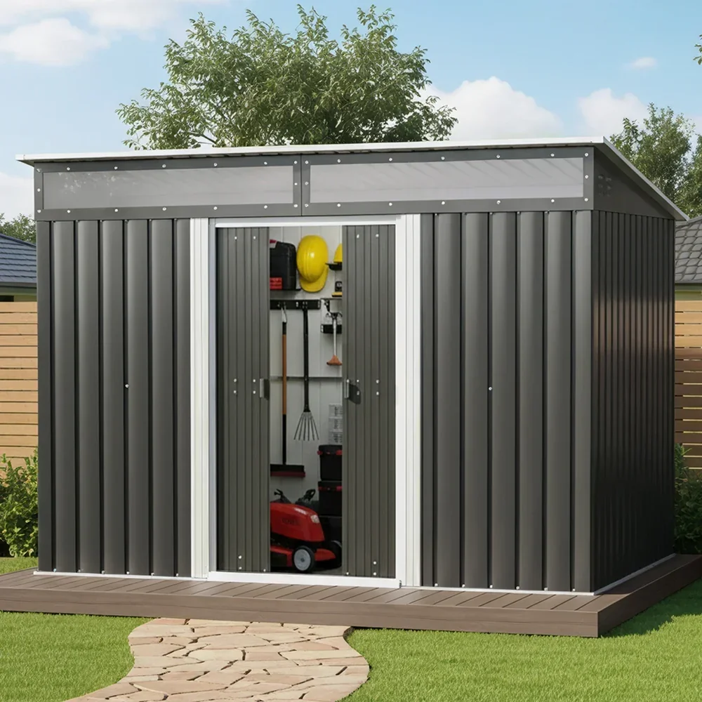 Garden Shed Outdoor Storage 2.60x1.95M Tool Sheds Workshop House Shelter