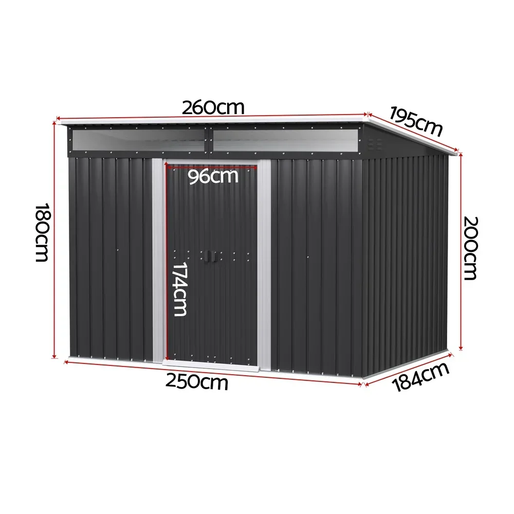 Garden Shed Outdoor Storage 2.60x1.95M Tool Sheds Workshop House Shelter - Image 5