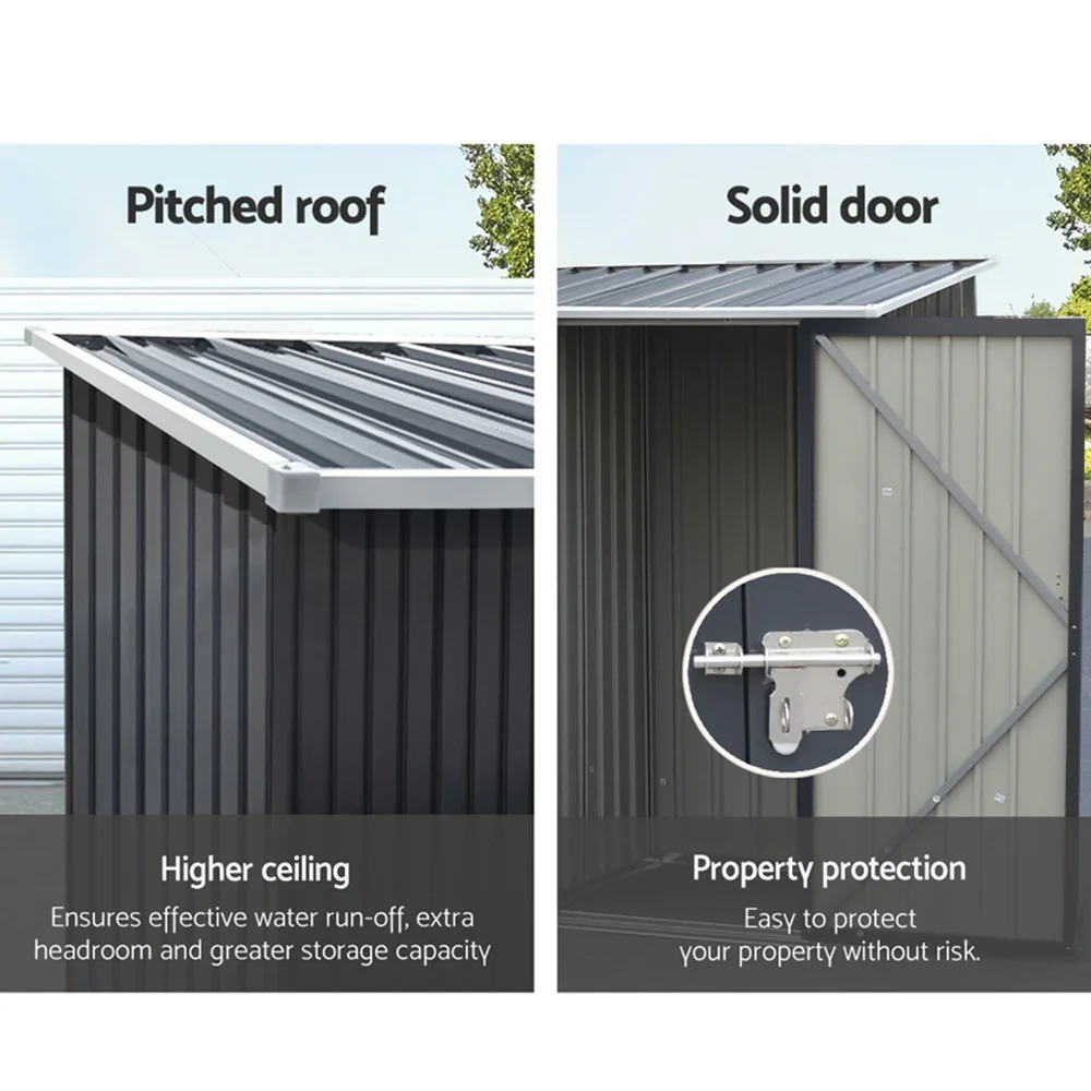Garden Shed 0.99x1.04M Sheds Outdoor Tool Storage Workshop House Steel - Image 7