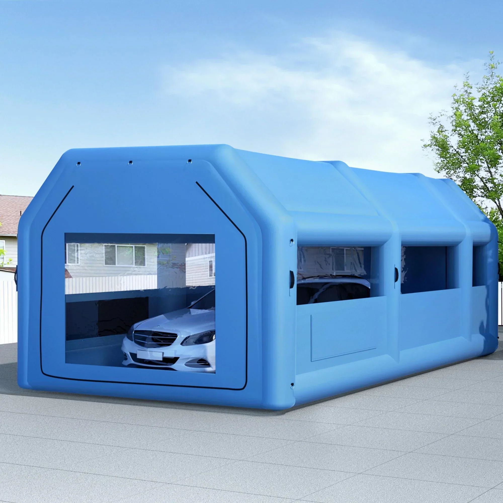 Inflatable Spray Booth Car Paint Tent 8.5x4.8m 2 Blowers Filter Mobile Garage Workstation - Image 8