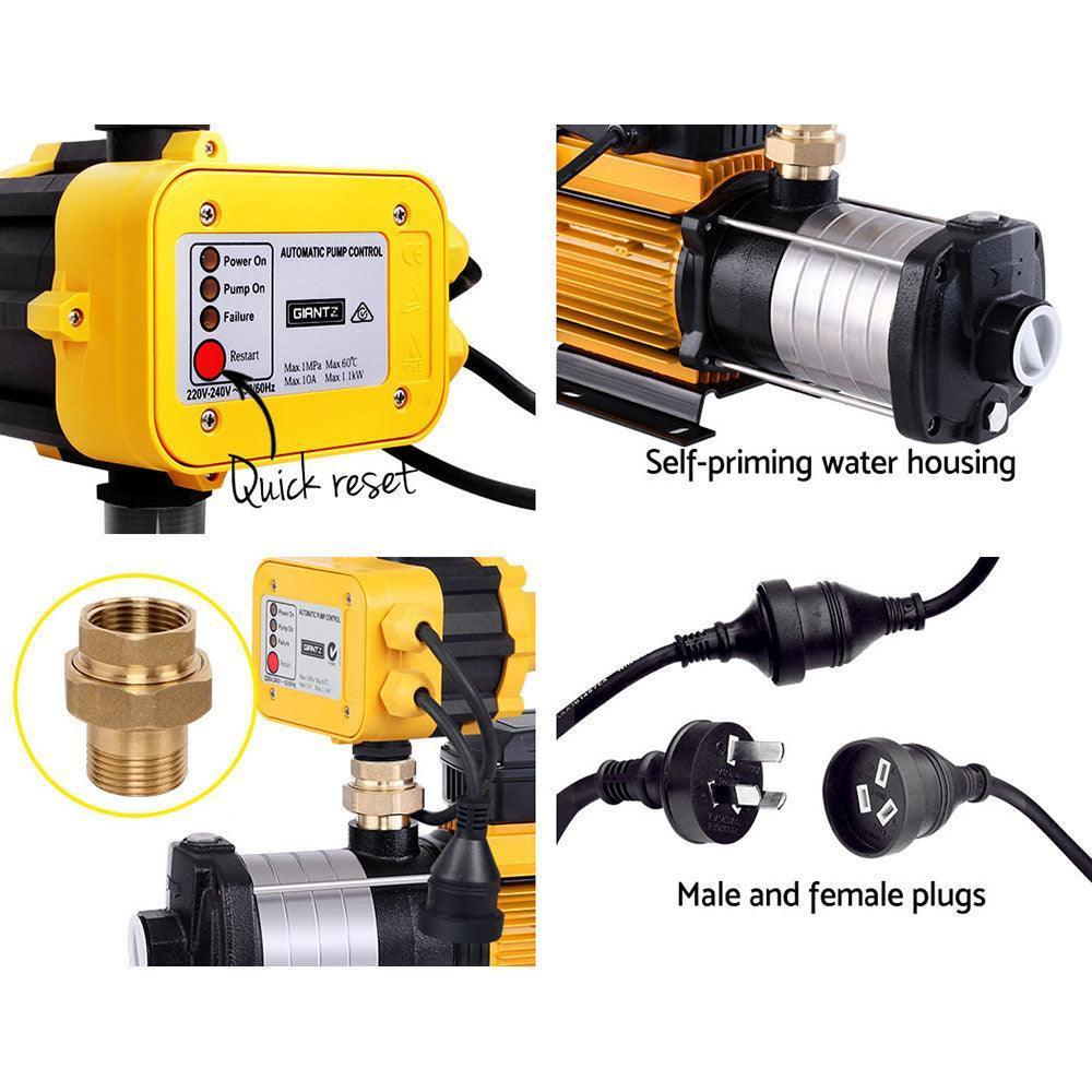 Garden Water Pump High Pressure 2500W 6-Stage Tank Irrigation Yellow - Image 5
