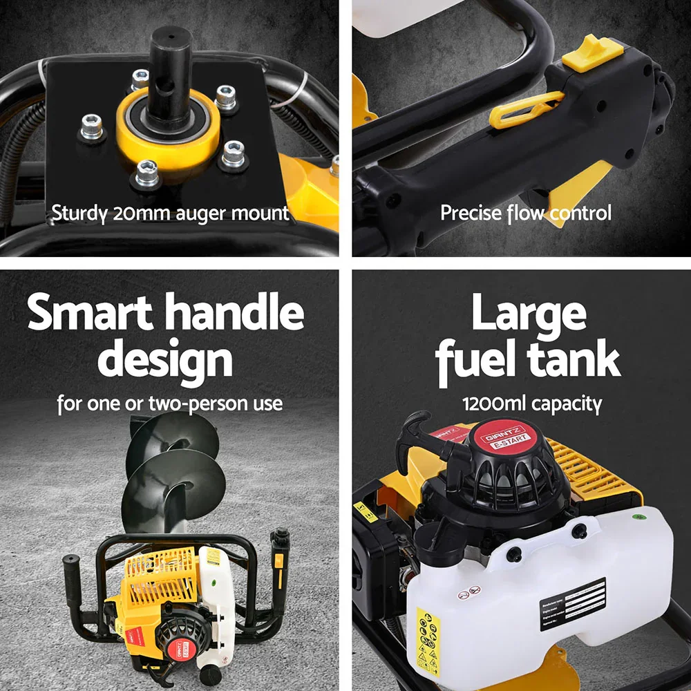 82CC Post Hole Digger Petrol Motor Drill Extension Auger Bits Kits - Image 6