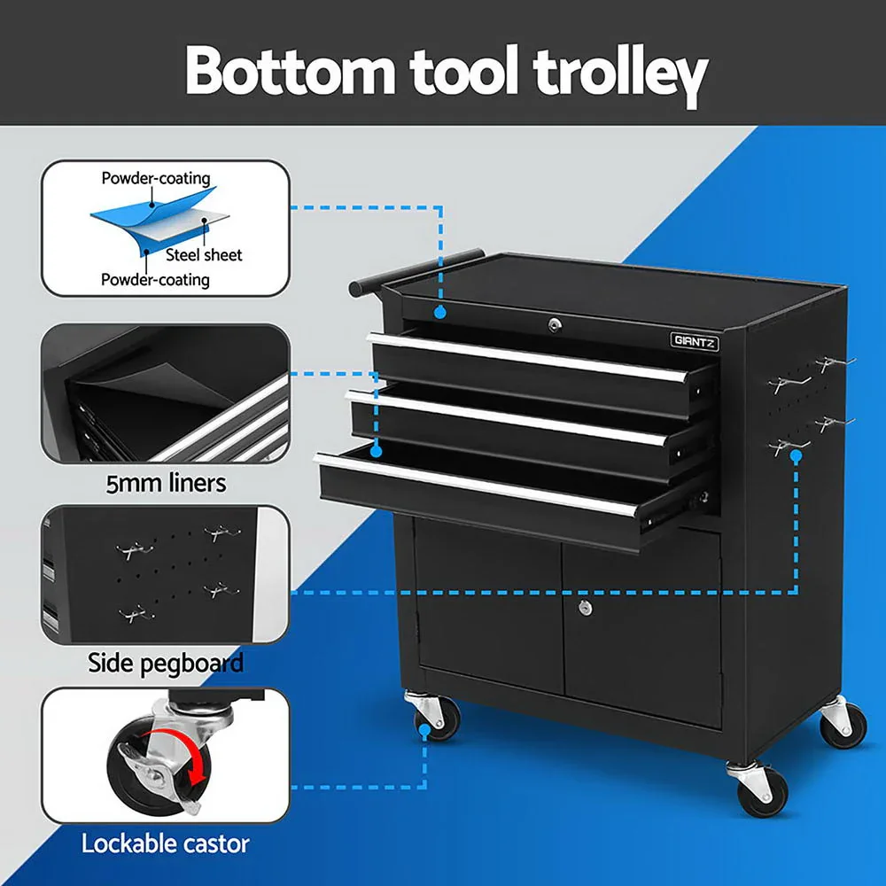 Tool Chest Trolley 12 Drawers Storage Cabinet Toolbox - Image 4