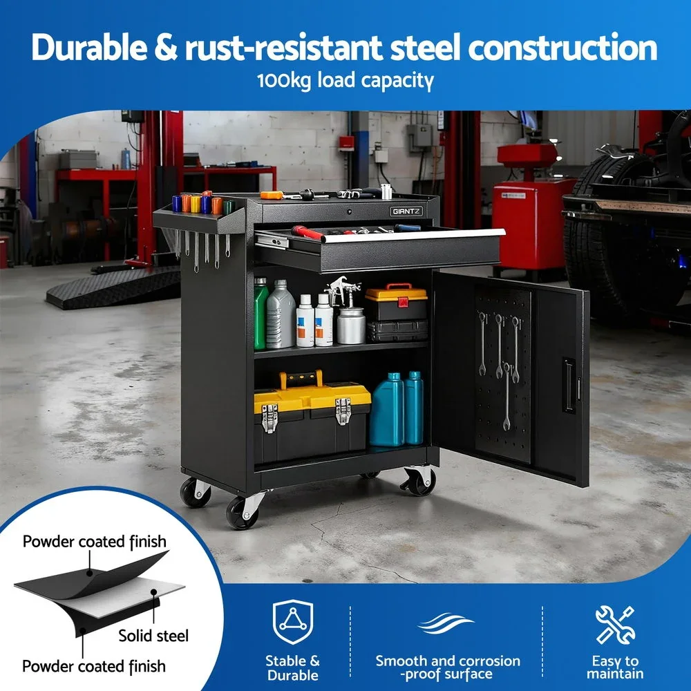 Tool Chest Trolley Cabinet Rolling Toolbox Garage Storage Tools organizer - Image 2