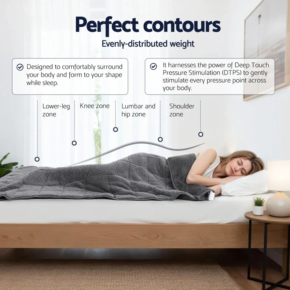 11KG Weighted Blanket Adults Kid Anti Anxiety Gravity Blankets Sherpa Fleece - Image 5