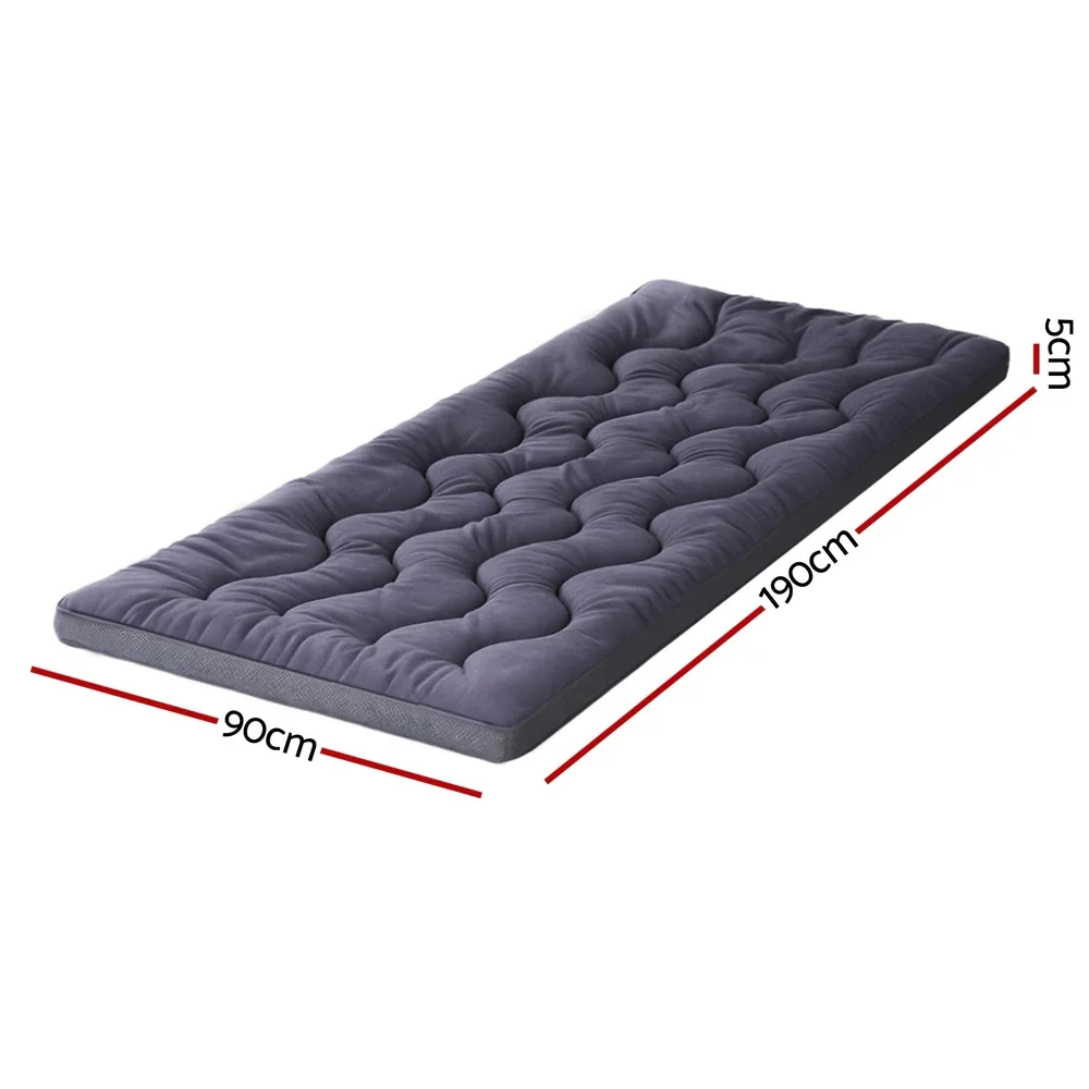 5cm Mattress Topper Pillowtop toppers Bamboo Charcoal Single - Image 2