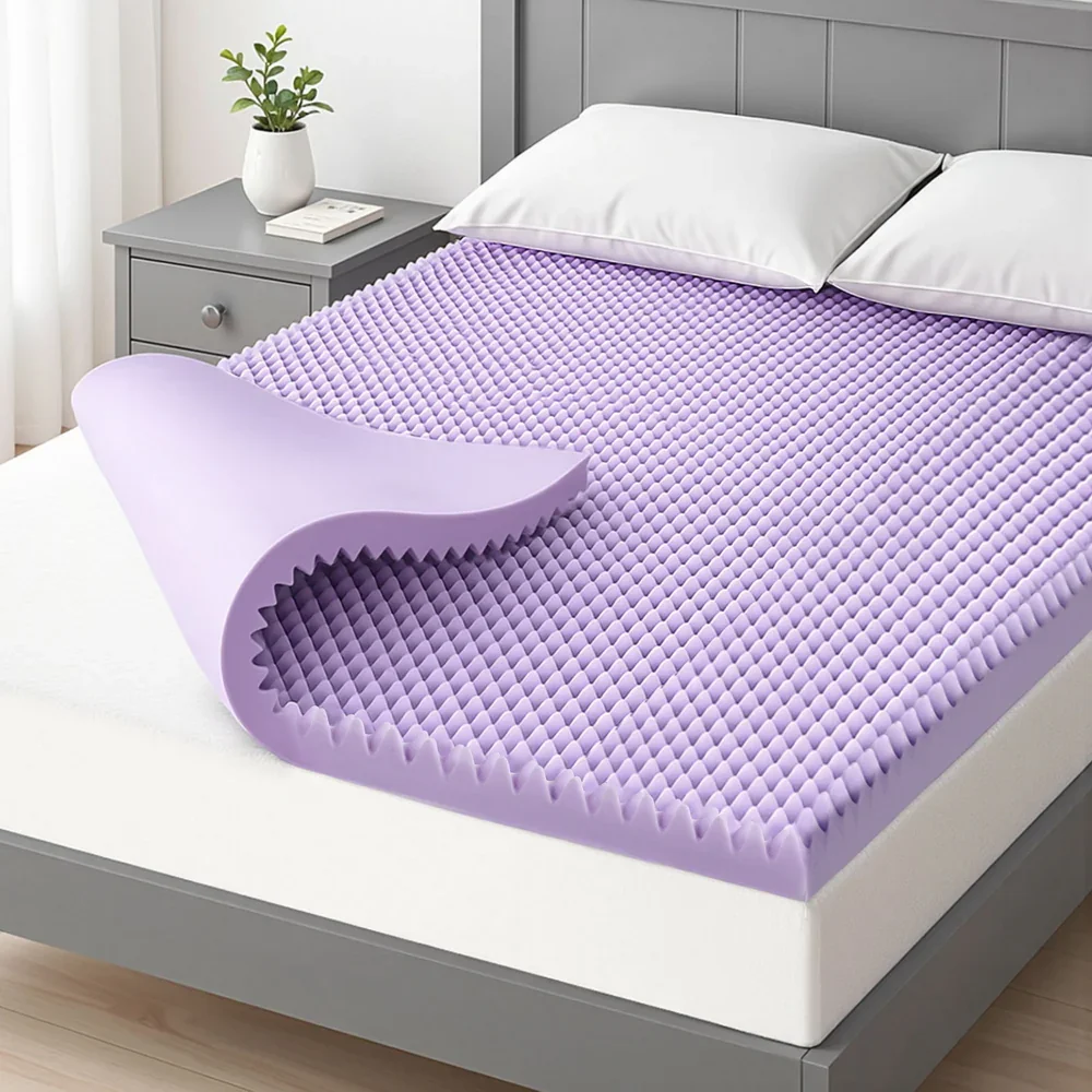 5cm Memory Foam Mattress Topper Lavender Infused Egg Crate Pad Mat Double