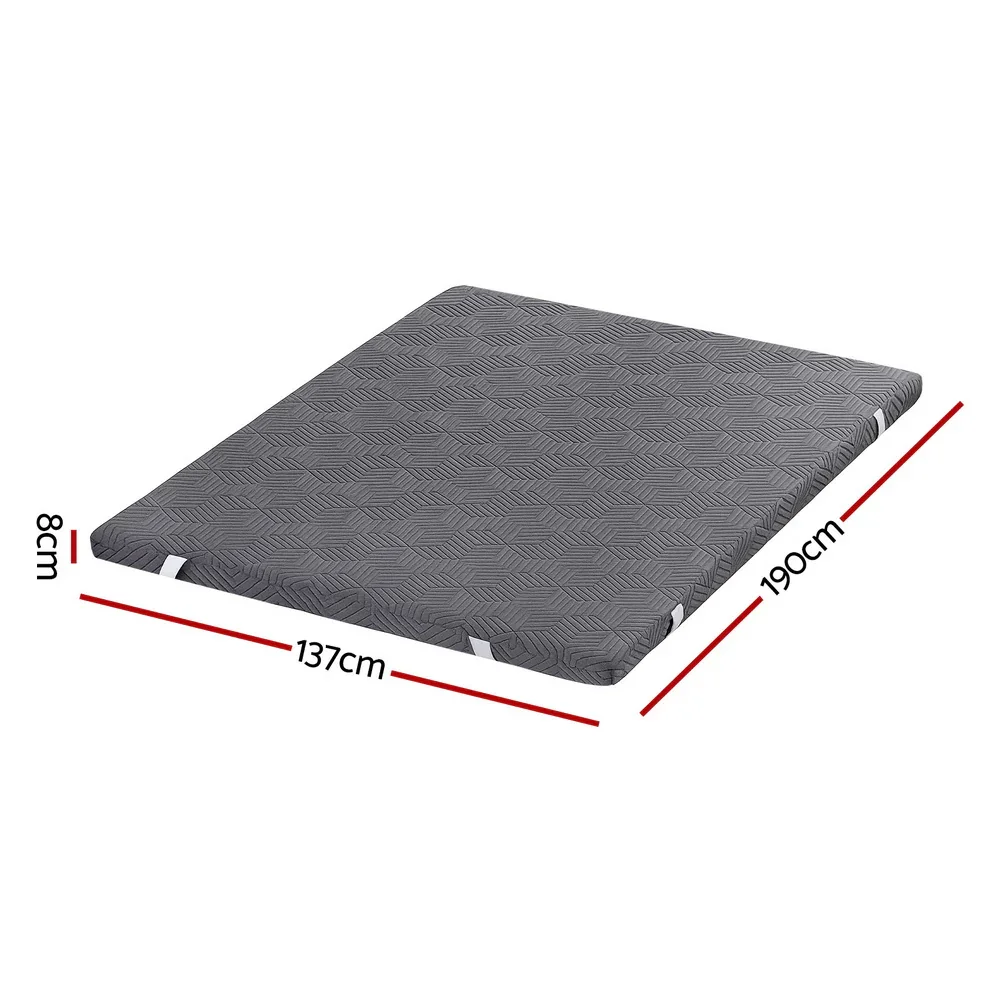 8cm Memory Foam Mattress Topper Gel Dual Layer Foam Bamboo Double - Image 5