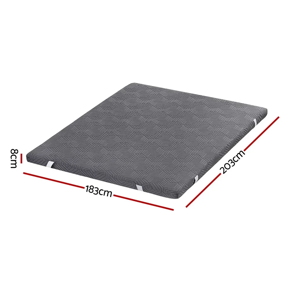 8cm Memory Foam Mattress Topper Gel Dual Layer Foam Bamboo King - Image 5