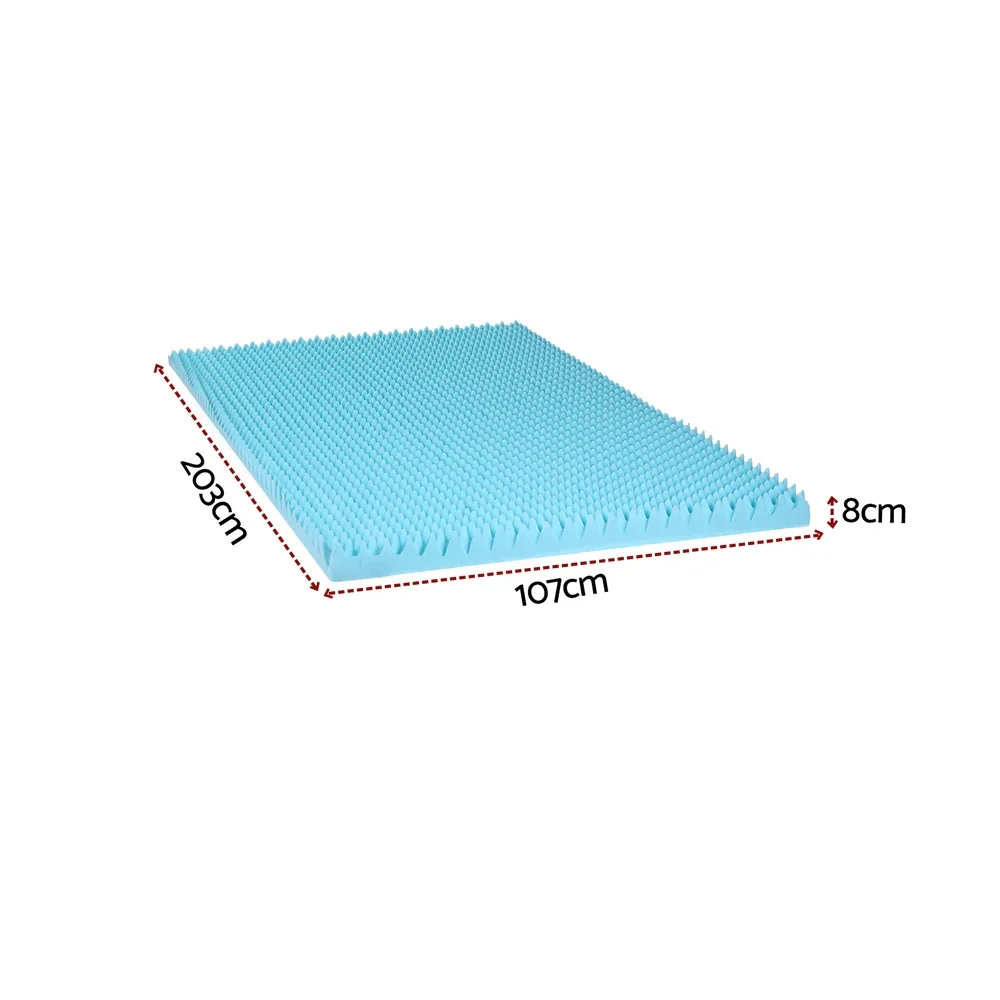 8cm Memory Foam Mattress Topper Gel Egg Crate Foam Bamboo King Single - Image 5
