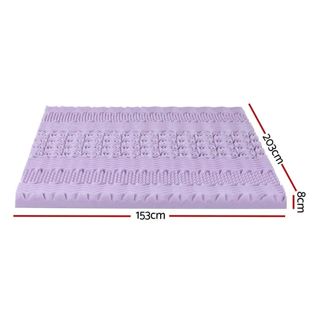 8cm Memory Foam Mattress Topper Lavender Infused Bamboo Cover 7-Zone Queen - Image 5