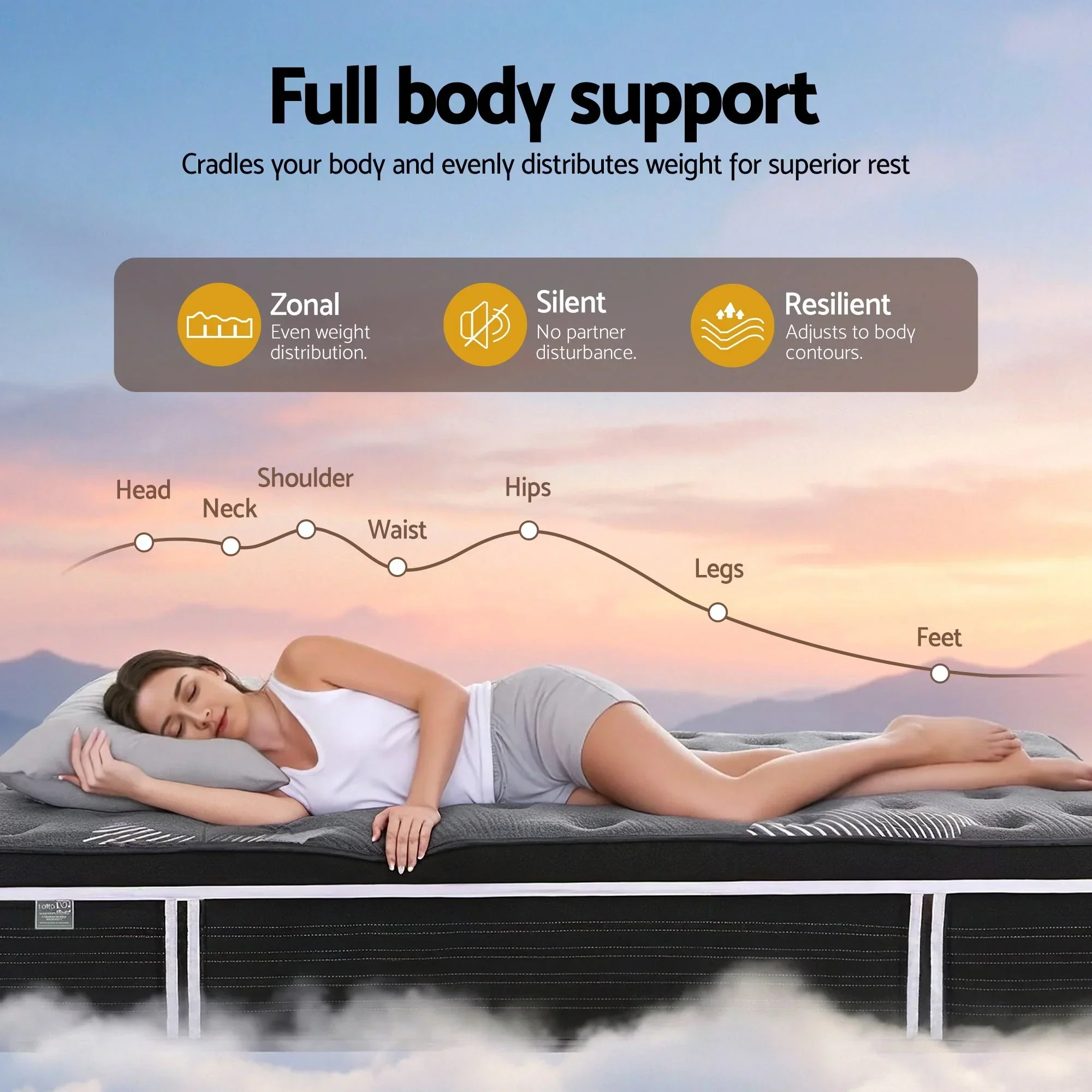 35cm Mattress Graphene Memory Foam Medium Firm Euro Top Mattresses Double - Image 5