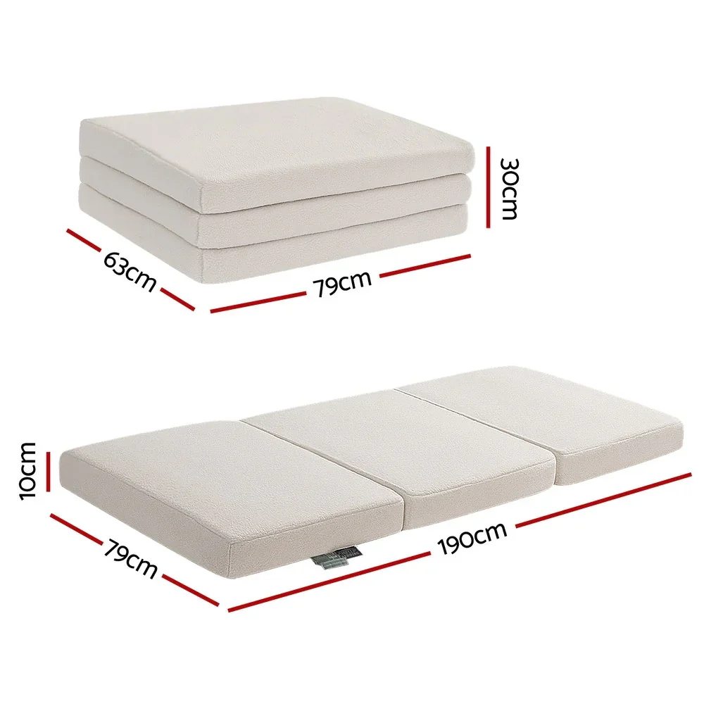 Foldable Mattress Fleece Portable 3-fold Folding Foam Mattresses - Image 7