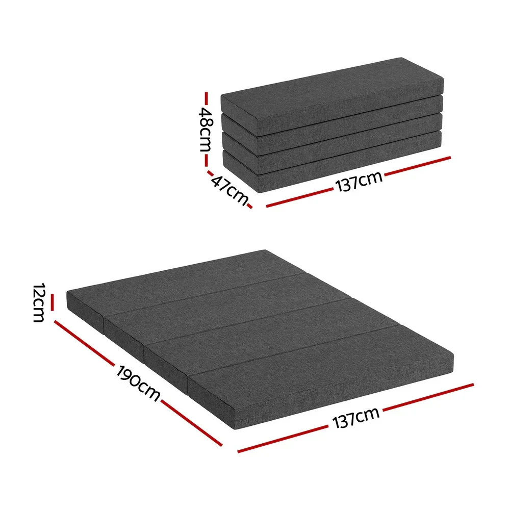 Foldable Mattress Folding Foam Mattresses Portable Mat Double - Image 3
