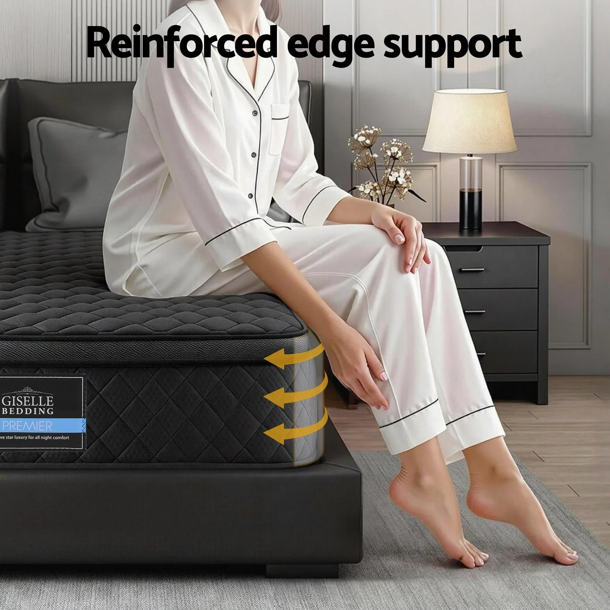 Mattress 34cm 5-Zone Pocket Spring Egg-crate Memory Foam King Single - Image 7