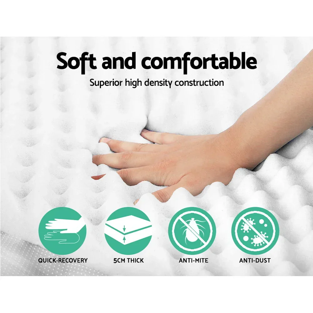 Memory Foam Mattress Topper Egg Crate 5cm King - Image 5