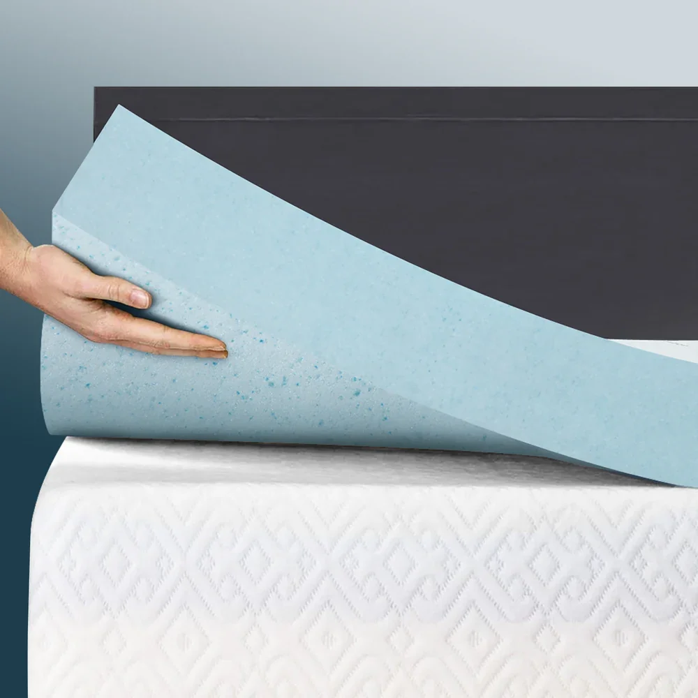 Memory Foam Mattress Topper Cool Gel 5cm King Single - Image 7