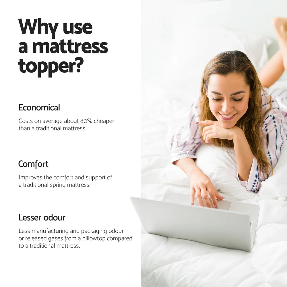 Memory Foam Mattress Topper Egg Crate 5cm King Single - Image 4